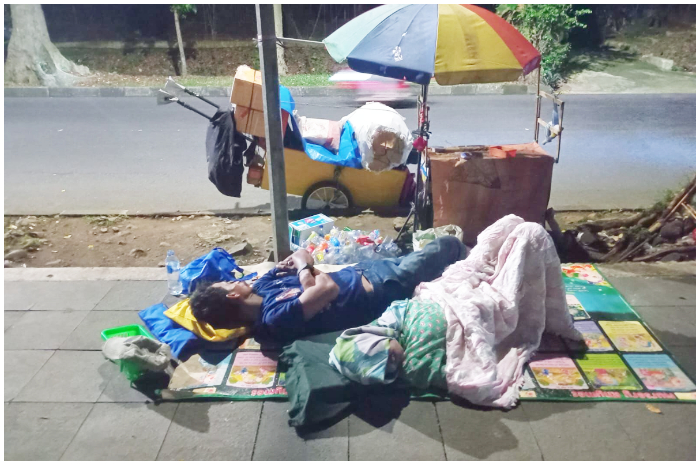 Ilustrasi orang terlantar yang masih berkeliaran di Kota Bogor.