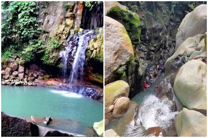 Suasana di kawasan Curug Cikuluwung Pamijahan, Kabupaten Bogor.