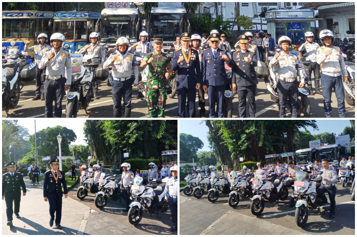 Upacara Hari Perhubungan Nasional (Harhubnas) 2025 di Balai Kota Bogor.  Pemkot berkomitmen menggeber program Bogor Lancar.