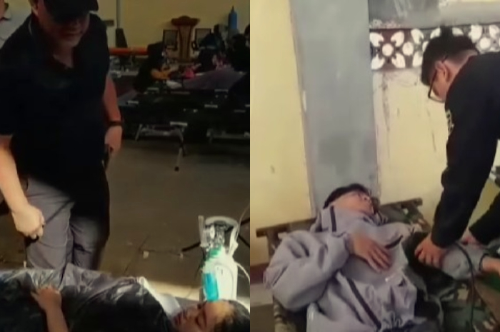 Para korban keracunan di Bandung Barat mendapatkan perawatan medis.
