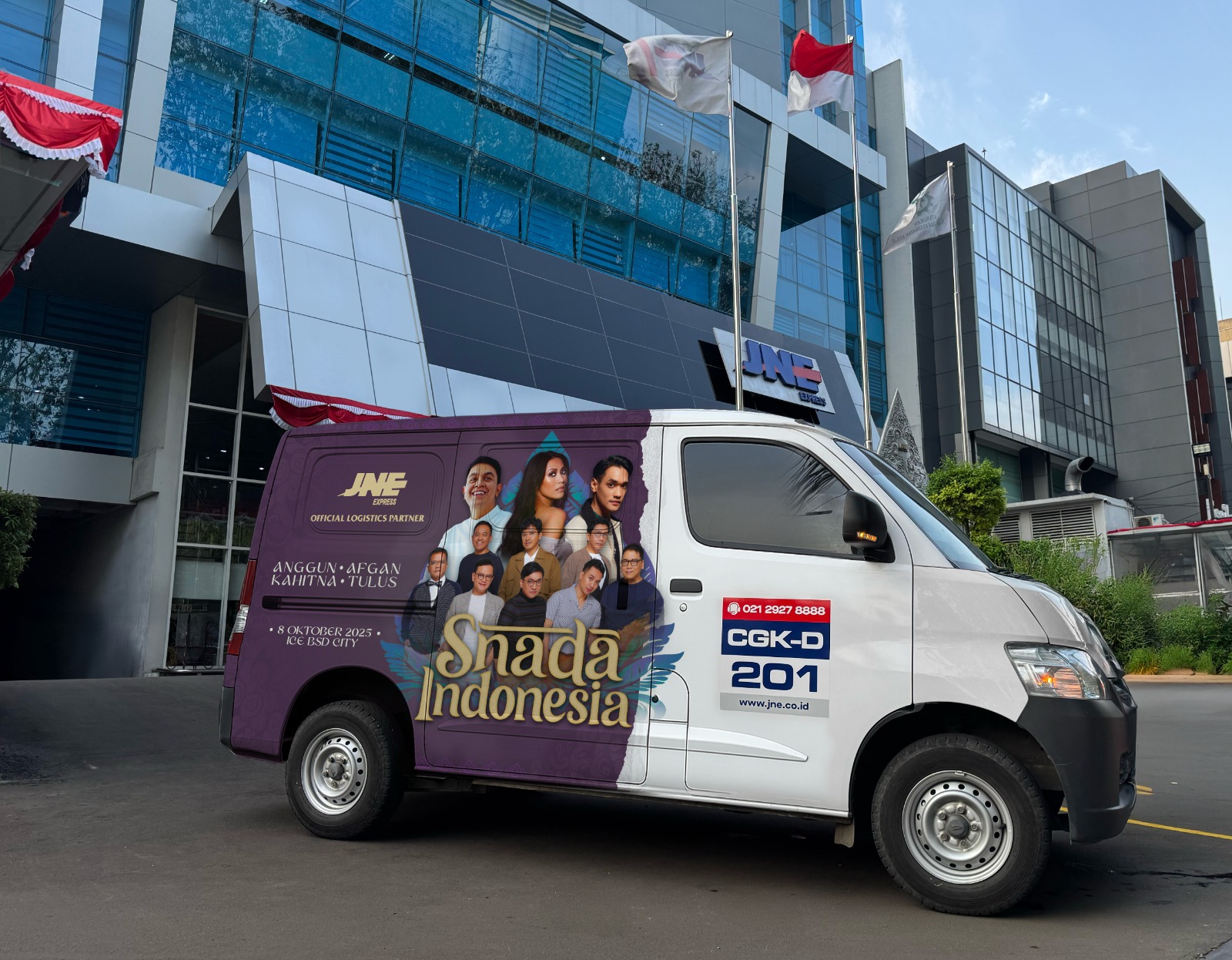 JNE jadi official logistics partner konser Snada Indonesia.