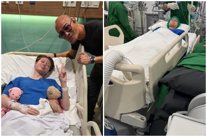 Nada Tarina bersama sang ayah&nbsp;Deddy Corbuzier usai menjalani operasi skoliosis.
