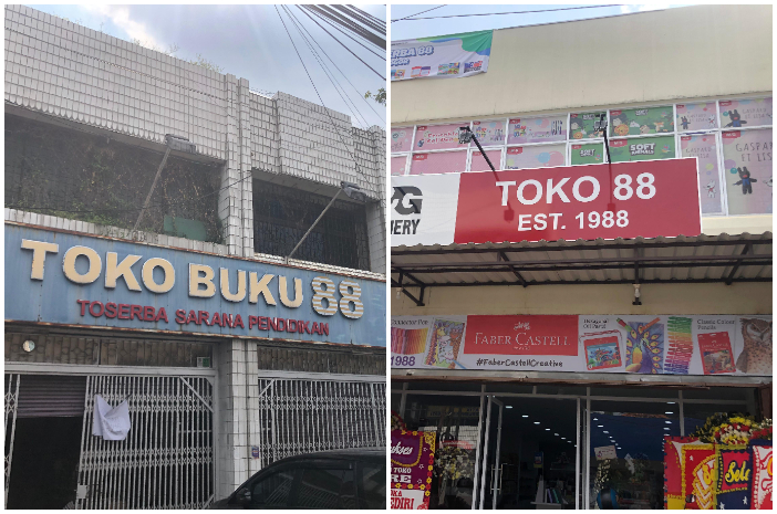 Toko Buku 88 kini berganti nama jadi Toko 88 Store dengan bangunan baru.