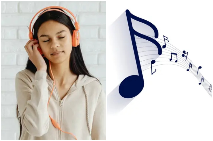 ilustrasi mendengarkan lagu