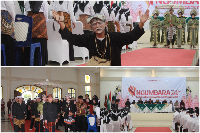 Mahasiswa baru Umbara disambut&nbsp;melalui Opening Ceremony Ngumbara 2025.