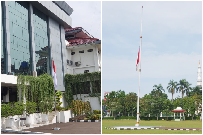 Bendera setengah tiang berkibar disejumlah instansi pemerintah daerah Kabupaten Bogor.