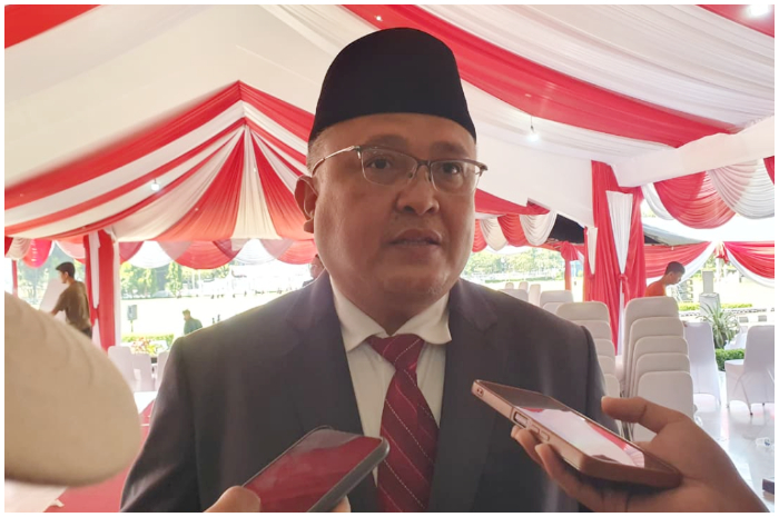 Kepala DPKPP Kabupaten Bogor, Eko Mujiarto saat dimintai keterangan soal desa masuk peta kawasan hutan.