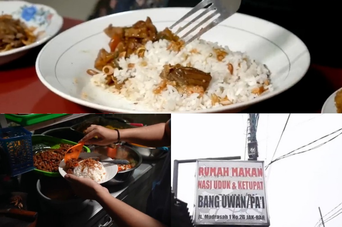Nasi Uduk Bang Uwan di kawasan Kebon Jeruk, Jakarta Barat.