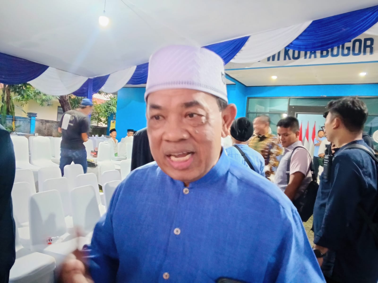 Ketua DPD PAN Kota Bogor, Bedjo Santoso saat ditemui di PWI Kota Bogor.