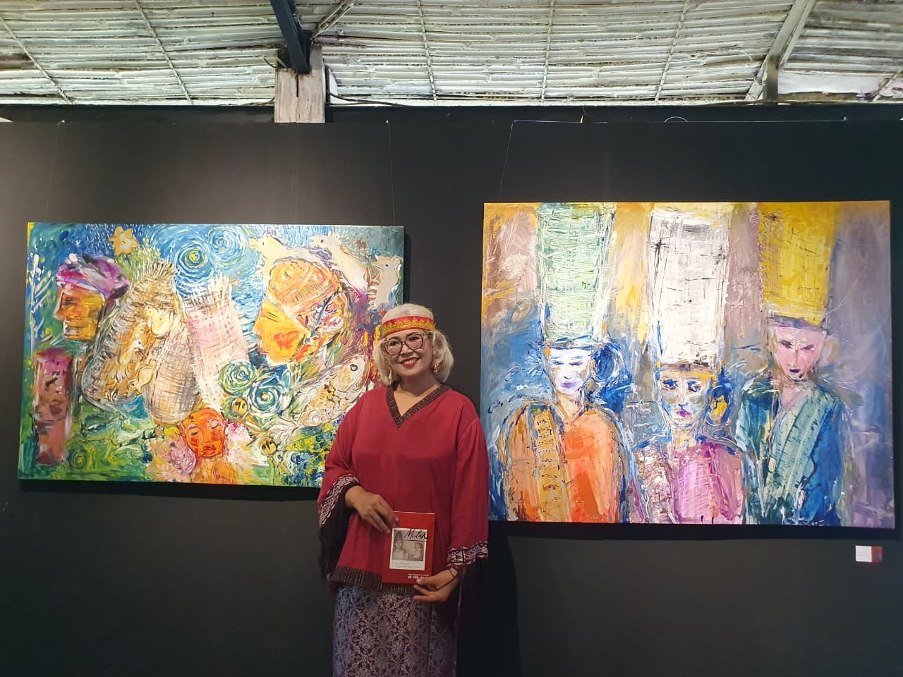 Pameran lukisan Rotua Magdalena Pardede di Saung Grajen, Cibinong, Kabupaten Bogor.