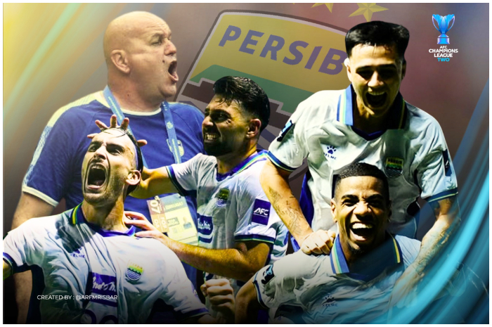 Selebrasi para pemain Persib Bandung usai menjebol gawang Bangkok United