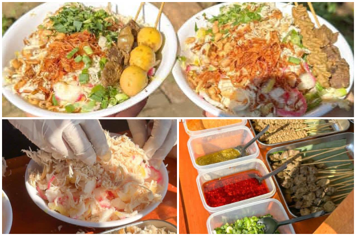 Menu bubur ayam dengan porsi besar di Ayam Bubur Mabor Taman Heulang Bogor.