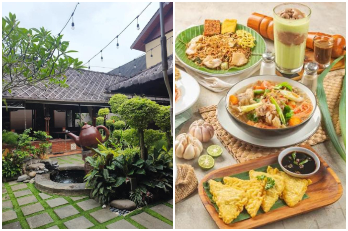 Suasana dan menu yang disajikan di Bumi Aki Cibinong, Bogor.
