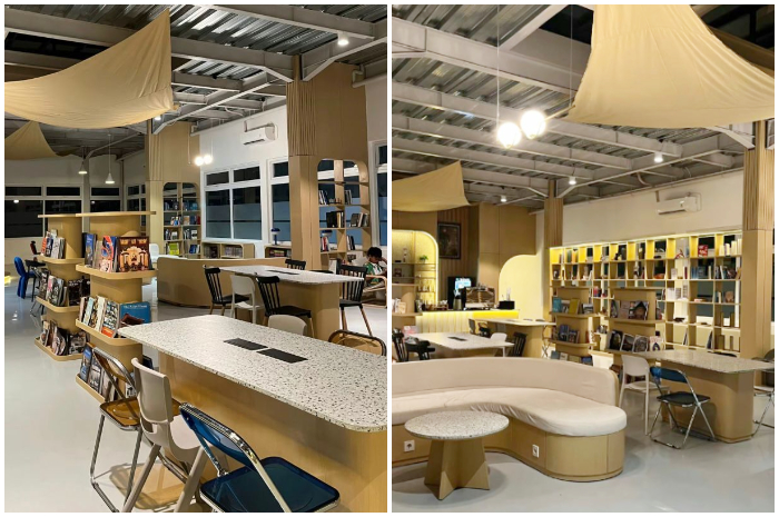 Suasana Aksata Coffee and Roastery di Kota Depok yang nyaman buat santai sambil mengerjakan tugas.