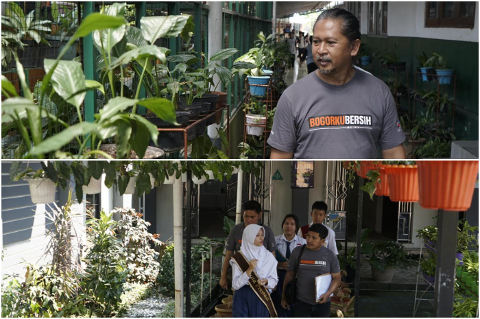 Tim Juri Bogorku Bersih saat berada di SMPN 5 Kota Bogor.