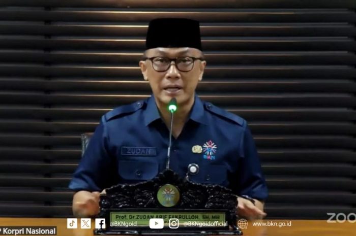 Kepala BKN sekaligus Ketua Umum Dewan Pengurus KORPRI Nasional, Prof. Zudan Arif Fakrulloh, dalam Webinar Ke-123 KORPRI.