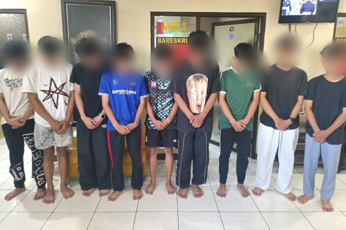 Sembilan remaja diamankan polisi di Cilibende, Kota Bogor.