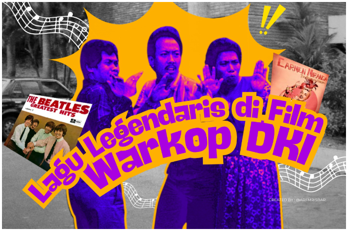 Ilustrasi personel Warkop DKI yang legendaris Dono, Kasino dan Indro