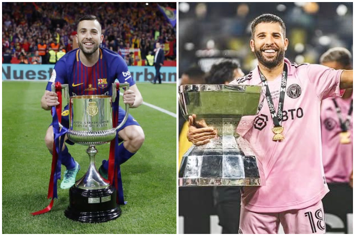 Jordi Alba ketika berseragam Barcelona dan memenangkan gelar juara MLS bersama Inter Miami