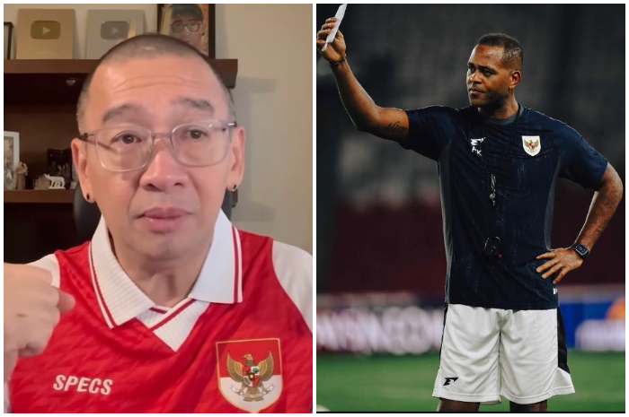 Coach Justinus Lhaksana dalam video YouTubenya ketika membahas Timnas Indonesia.