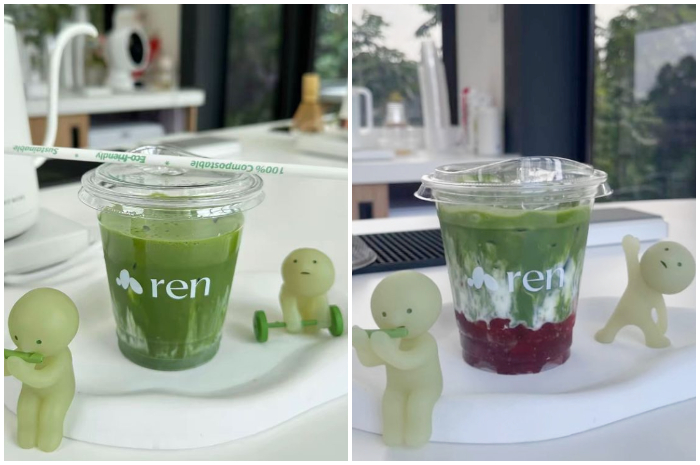 Bentuk minuman matcha yang disajikan Ren Matcha di Bogor.
