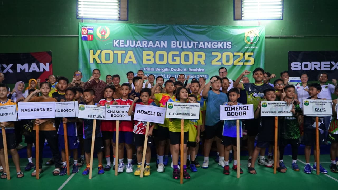 454 atlet muda dari 19 klub bulutangkis di Kota Bogor berlaga dalam Kejurkot Bulutangkis PBSI Kota Bogor 2025.