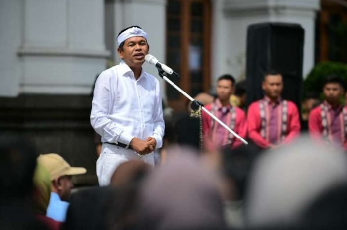 Gubernur Jawa Barat Dedi Mulyadi saat memberikan sambutan.