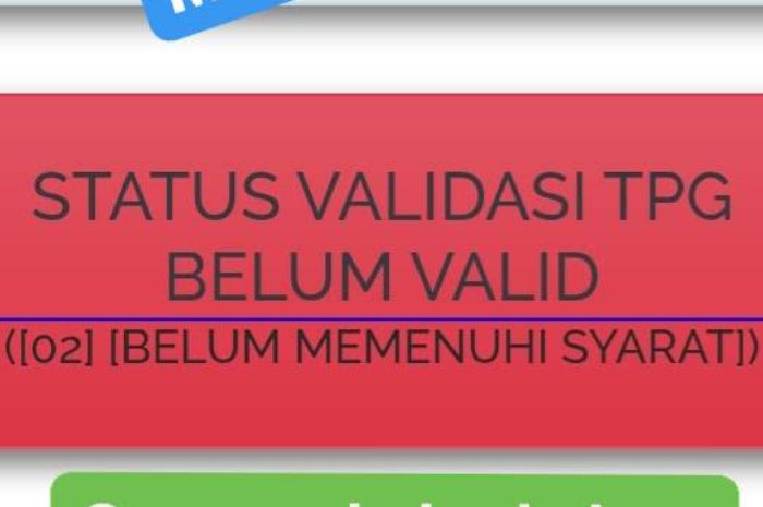 Tampilan &ldquo;Belum Valid&rdquo; pada Info GTK soal tunjangan profesi guru.