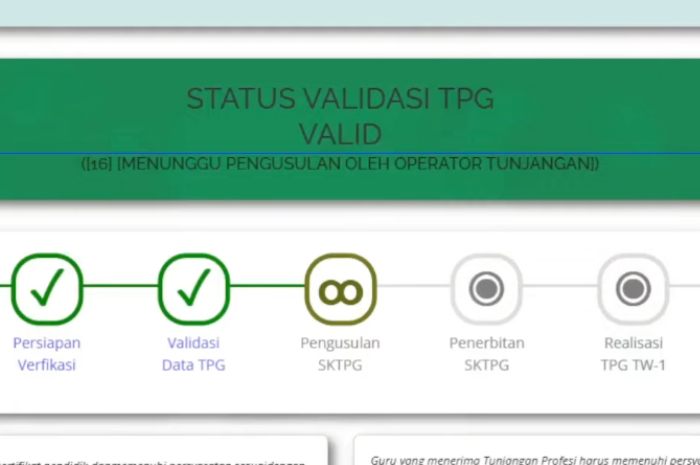 Tampilan kode 16 di Info GTK soal tunjangan profesi guru.