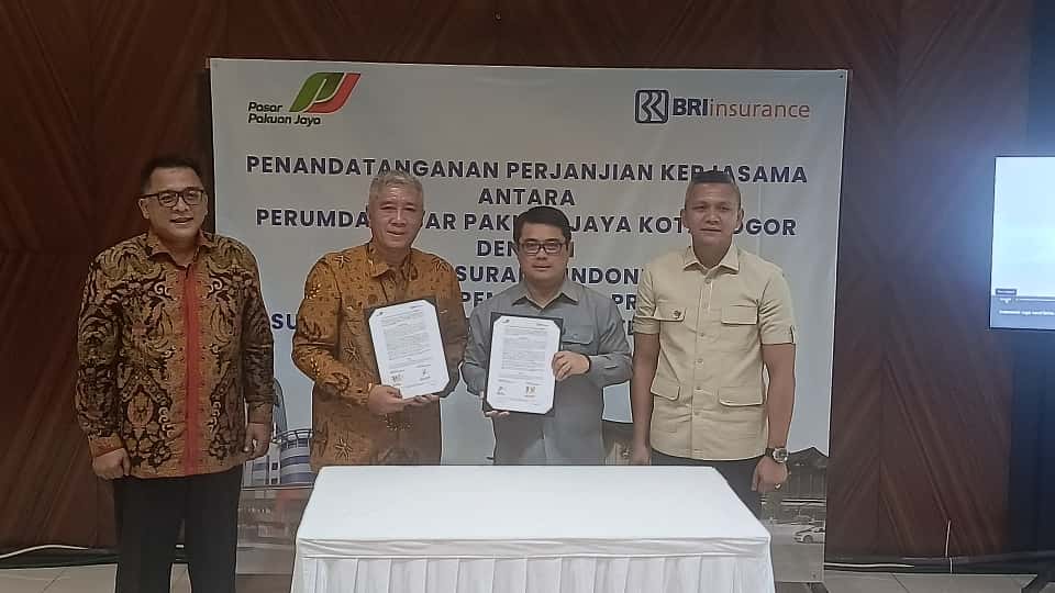 Perumda Pasar Pakuan Jaya (PPJ) Kota Bogor menjalin kerja sama dengan PT BRI Asuransi Indonesia (BRINS) untuk memberikan perlindungan bagi para pedagang pasar.