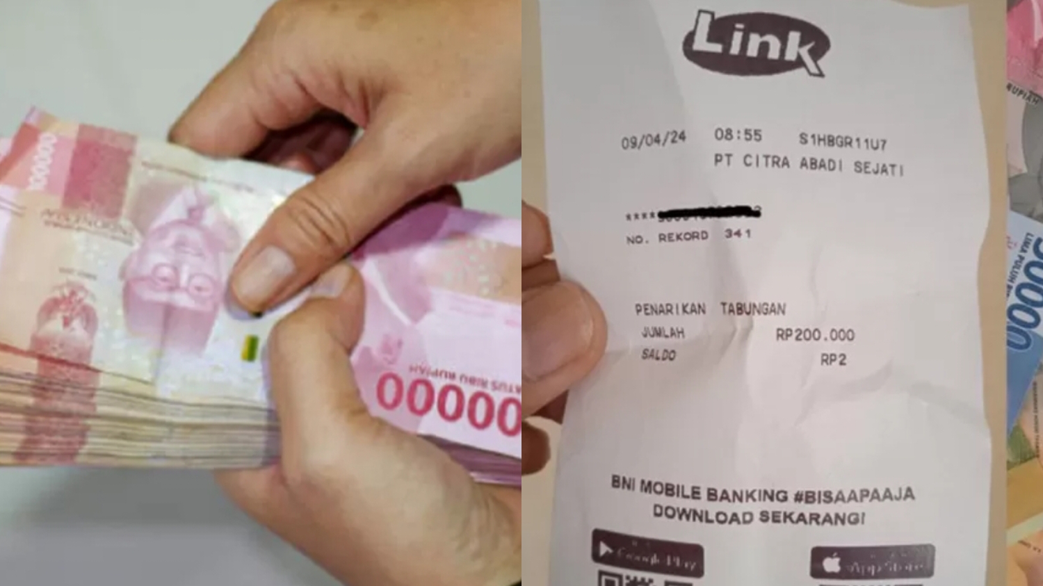 Ilustrasi uang pencairan bansos PKH BPNT