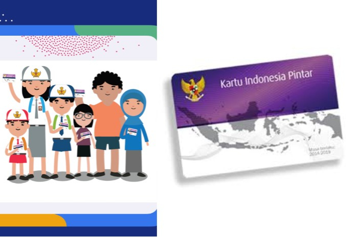 Ilustrasi pelajar dengan kartu KIP dalam bansos PIP