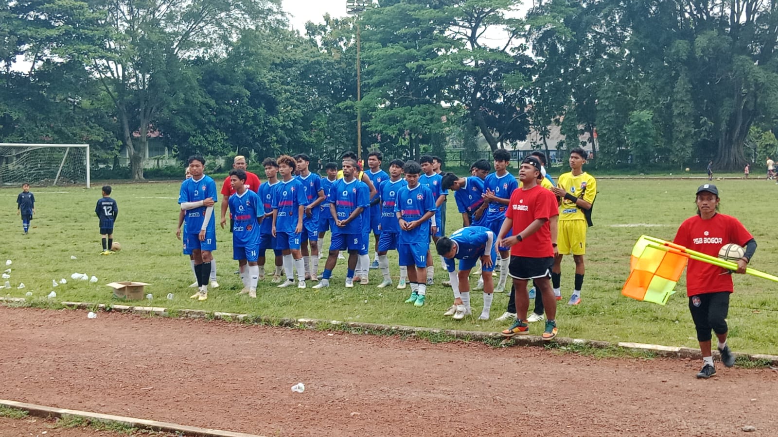 PSB Bogor saat melakukan laga uji coba melawan Pakuan City FC di Stadion Elang Bondol, Semplak, Rabu (15/10).