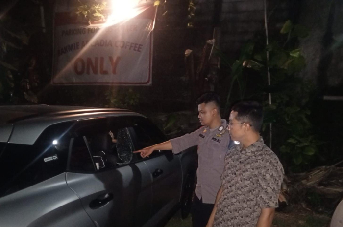 Kondisi mobil korban maling spesialis pecah kaca di Kota Depok.