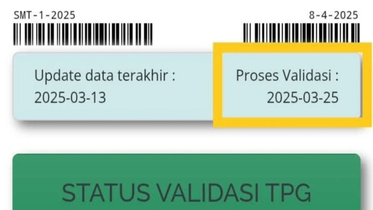 Tampilan validasi info GTK