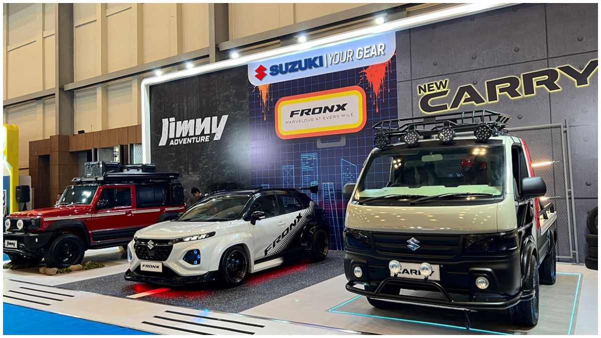 Tiga mobil modifikasi andalan Suzuki tampil mencuri perhatian di ajang Indonesia Modification Expo (IMX) 2025 di ICE BSD, Tangerang.