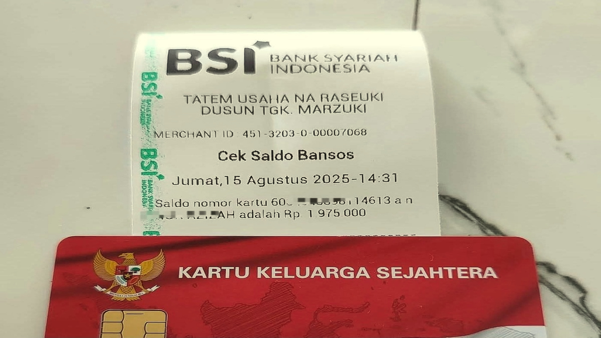 Bukti struk pengambilan dana bansos melalui KKS.