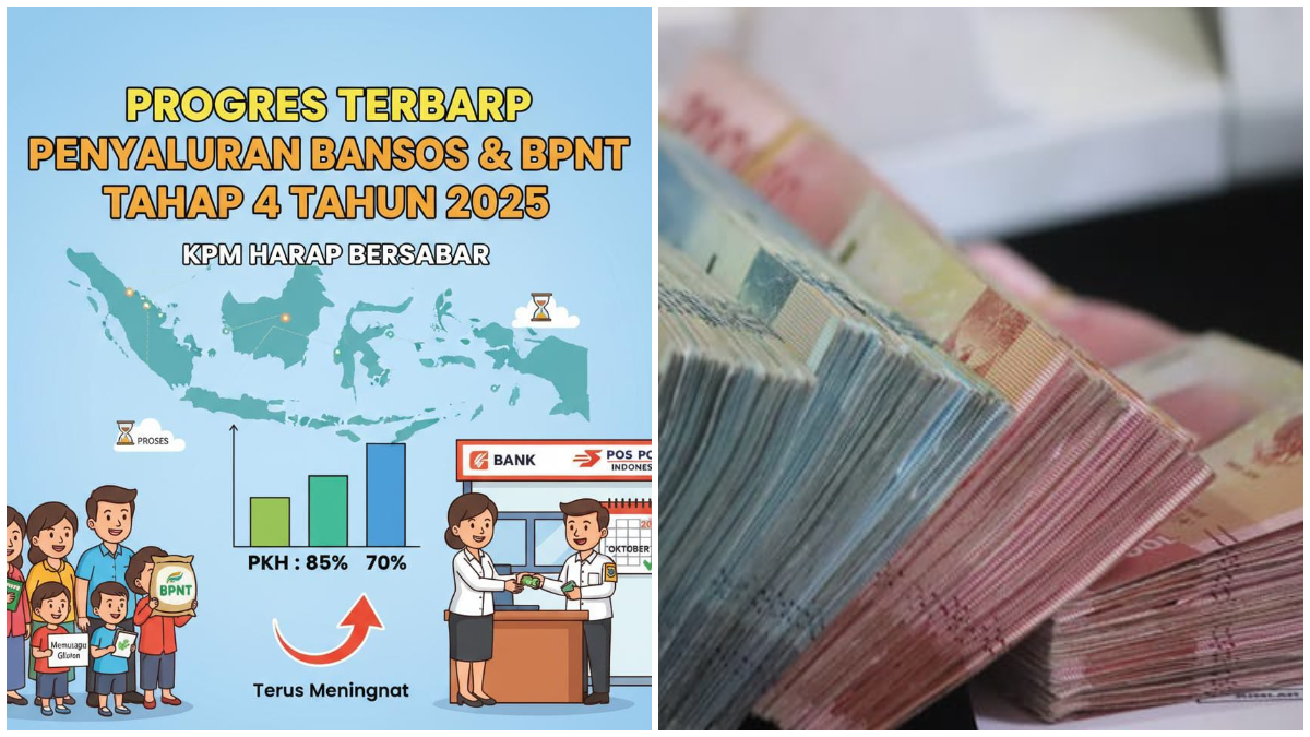 Ilustrasi progres terbaru penyaluran Bansos PKH dan BPNT Tahap 4 Tahun 2025