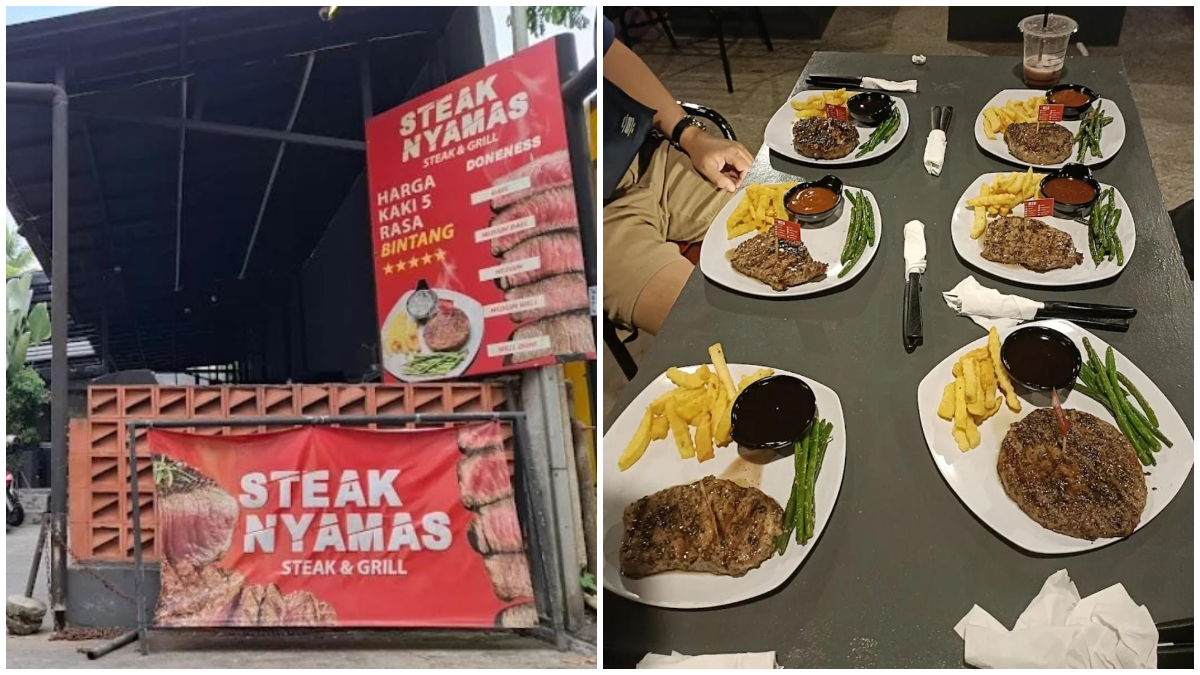 Suasana dan menu yang disajikan di Steak Nyamas, Tanah Sareal Kota Bogor.