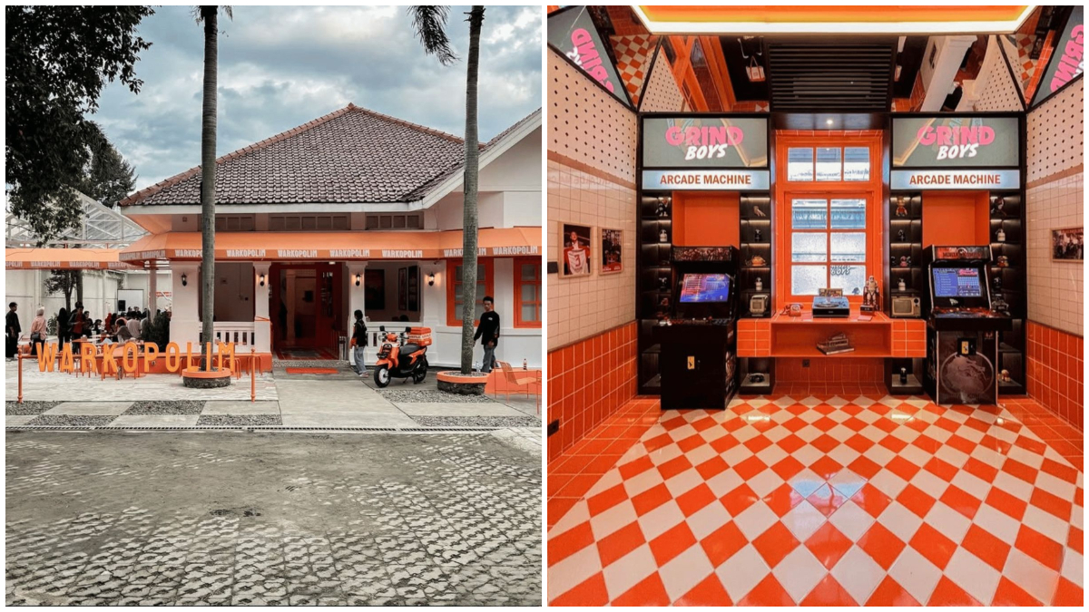 Suasana dan spot foto Arcade Machine yang ada di Warkopolim Bogor