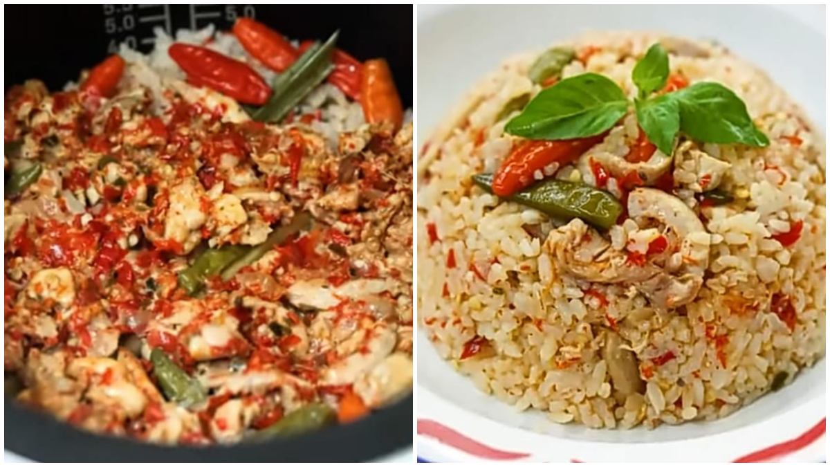 Nasi Gurih Ayam Pedas Rice Cooker ala Chef Devina Hermawan.