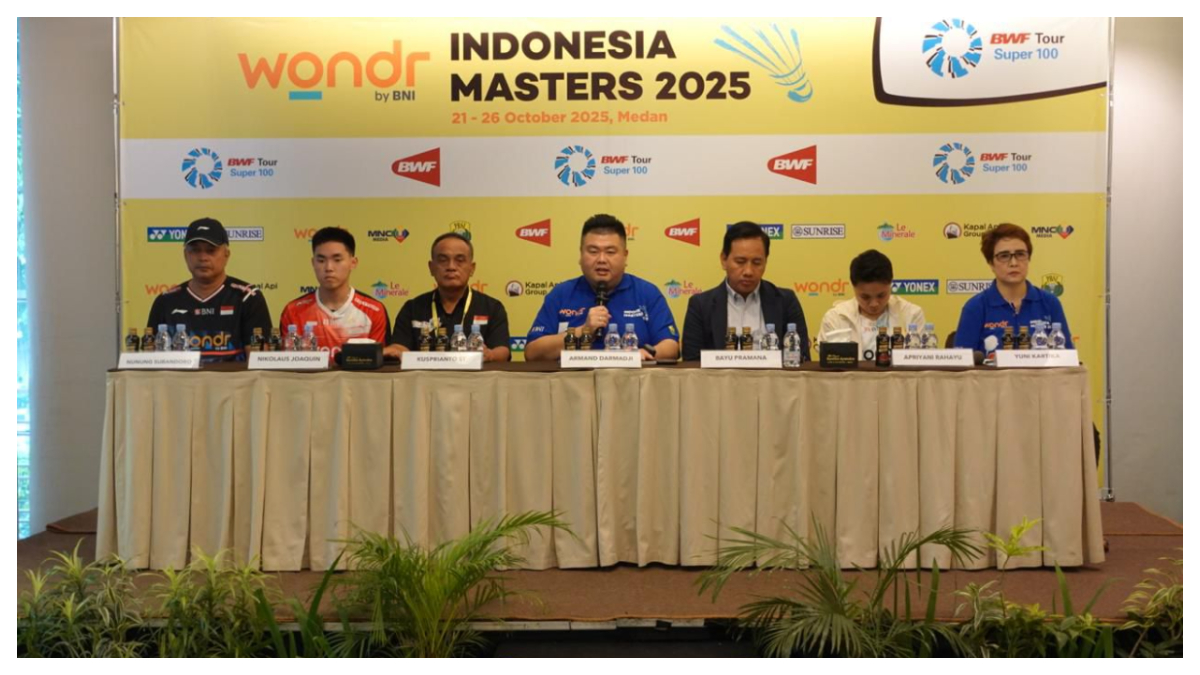 BNI Indonesia Masters 2025 bakal digelar di GOR PBSI Sumatera Utara, Medan, 21&ndash;26 Oktober 2025.