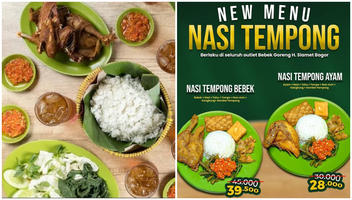 Menu di yang ada di Bebek Goreng Slamet Jalan DR Semeru, Kota Bogor.