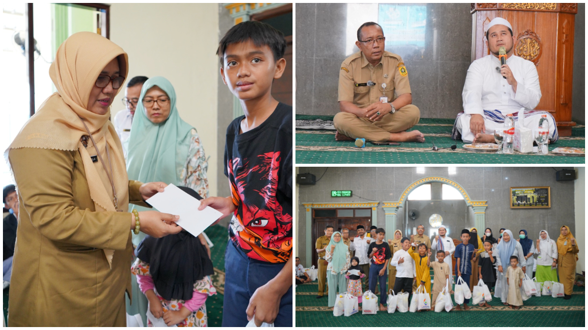 Suasana kegiatan pengajian dan santunan anak yatim di&nbsp;Masjid Hj. Fatimah RSUD R Moh Noh Nur Leuwiliang, Bogor.