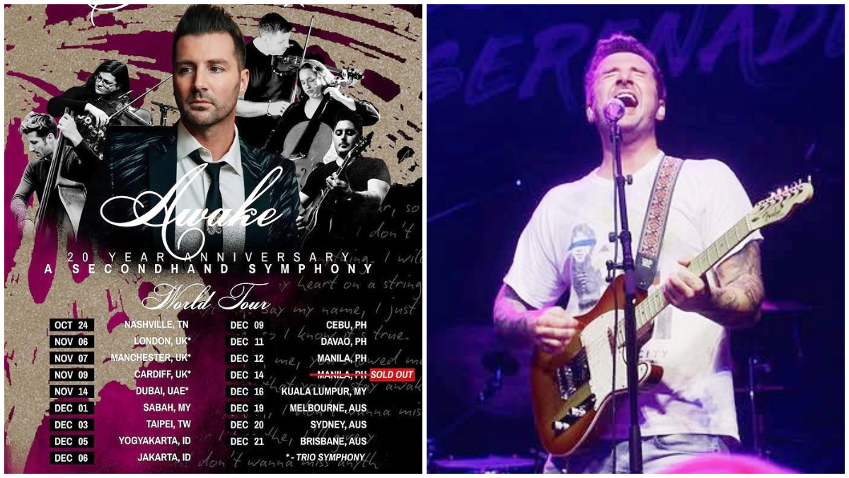 Poster dari konser Secondhand Serenade yang bertajuk 20 Year Anniversary : A Secondhand Simphony