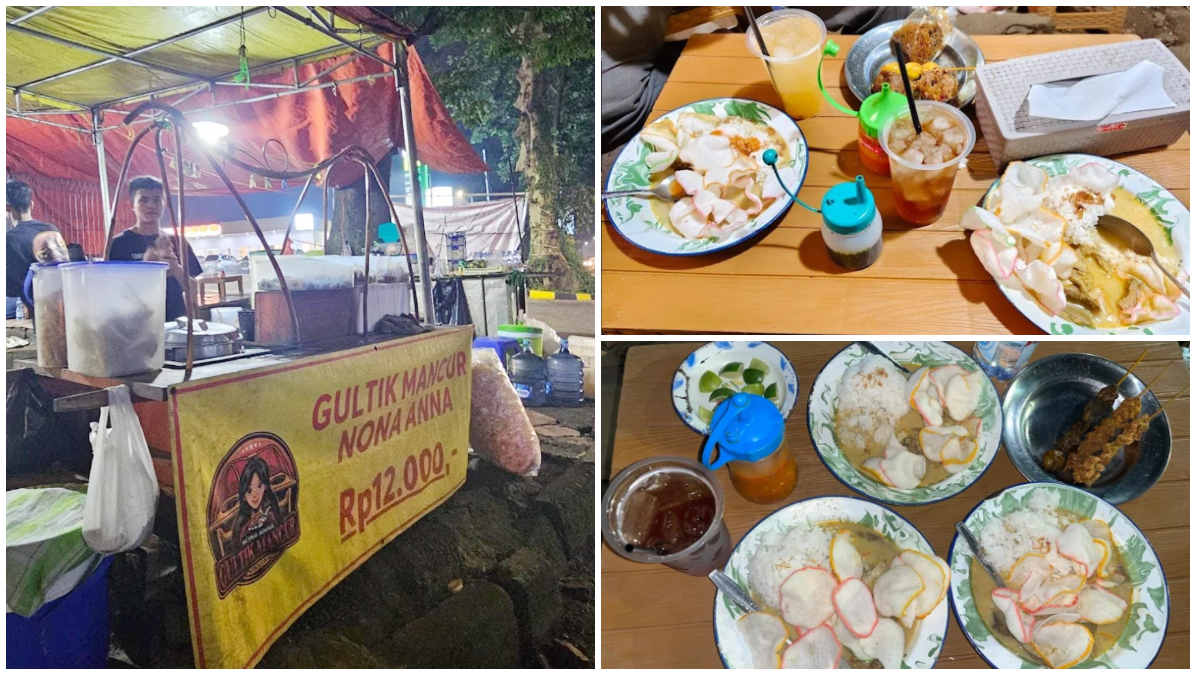 Suasana dan menu yang disajikan di Gultik Mancur Nona Anna.