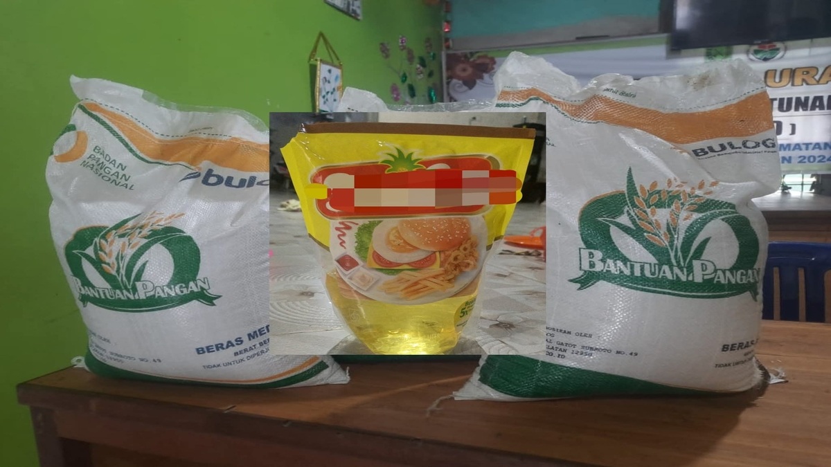 Bantuan beras 20 kg dan minyak goreng 4 liter