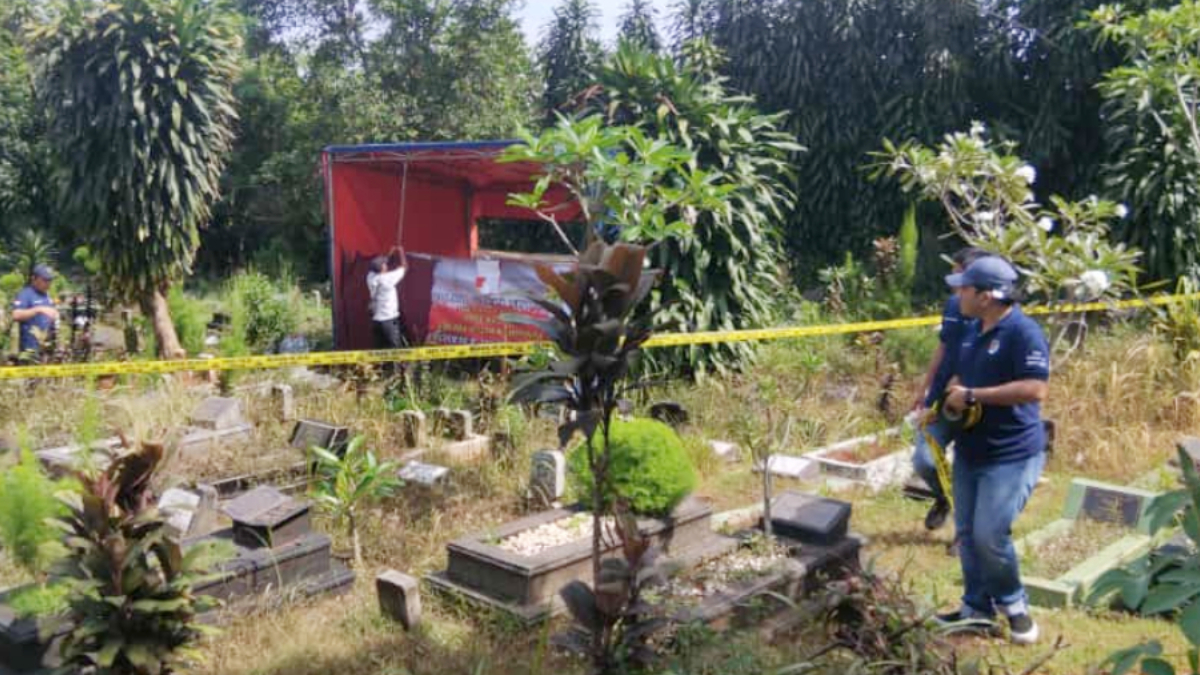 Lokasi pemakaman bocah 6 tahun di TPU Kalang Anyar, Desa Rawa Panjang. Kecamatan Bojonggede, Kabupaten Bogor.