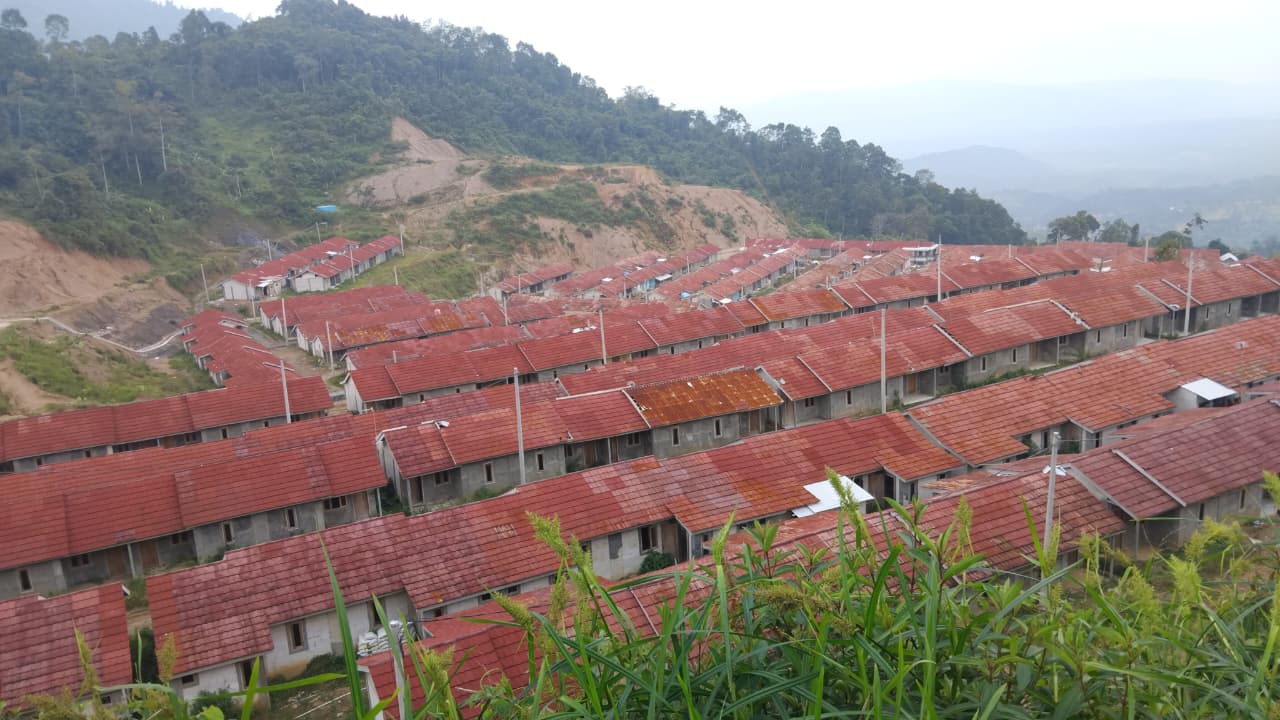 Kondisi Huntap korban bencana banjir bandang 2020 lalu di Desa Sukamulih, Sukajaya.