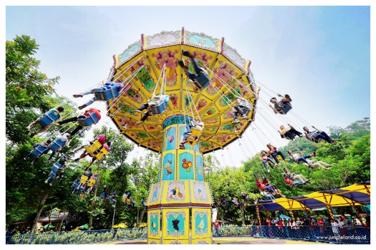 Salah satu wahana menantang di Jungleland Adventure Theme Park Sentul, Kabupaten Bogor.